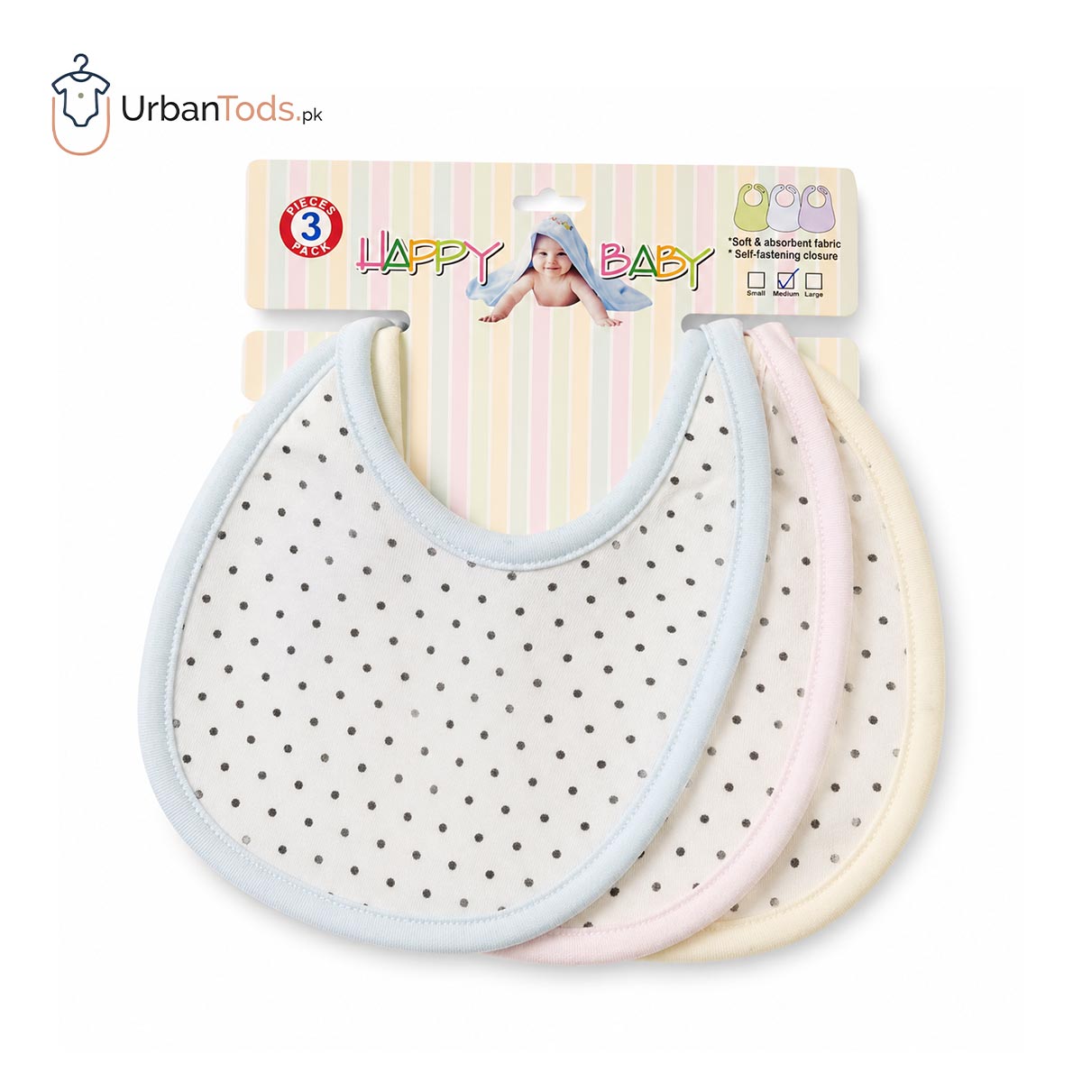 BABY POLKA DOT 3 PACK BIB SET