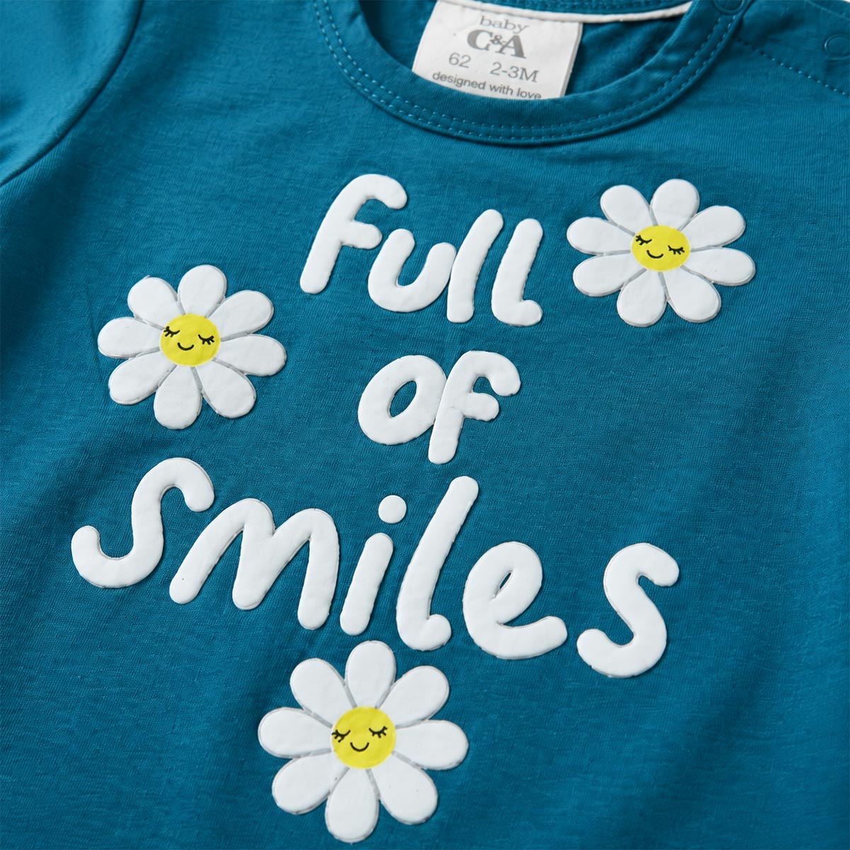 BRANDED TEAL DAISY FULL OF SMILES T-SHIRT
