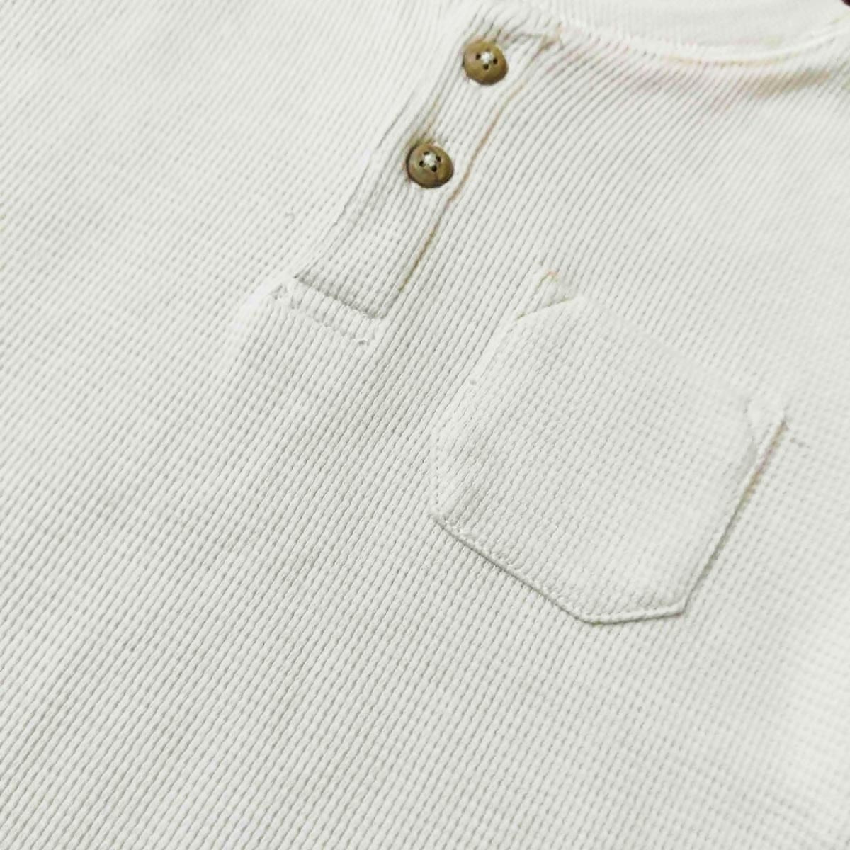 C&A WAFFLE KNIT POCKET HENLEY T-SHIRT
