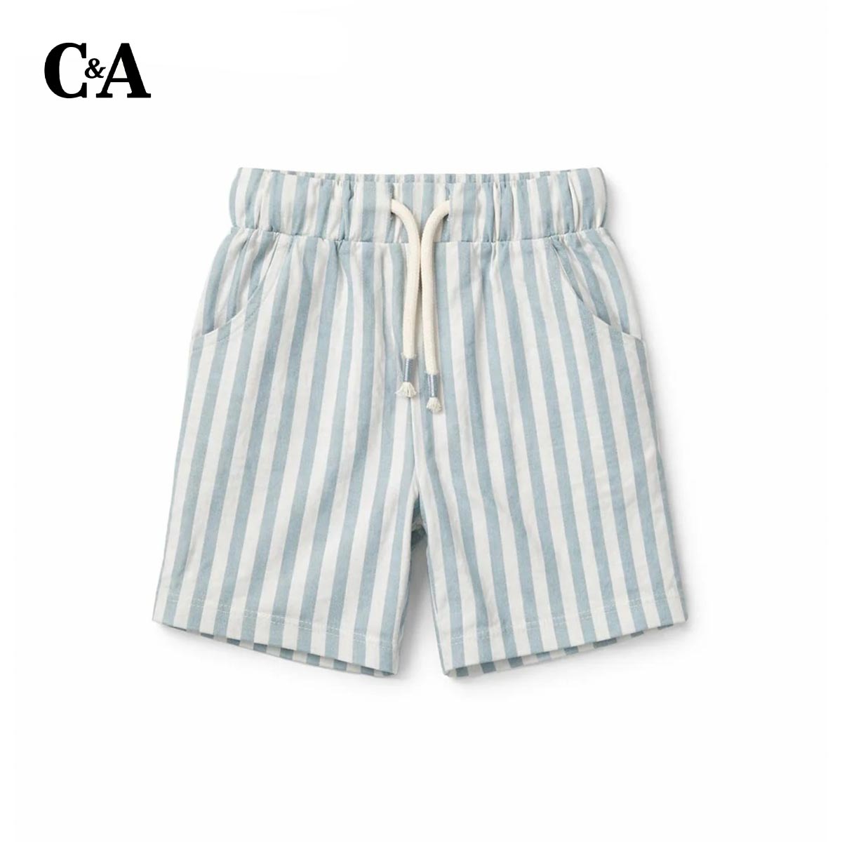 C&A WHITE SAFARI PRINT T-SHIRT WITH SHORTS 2 PCS SET