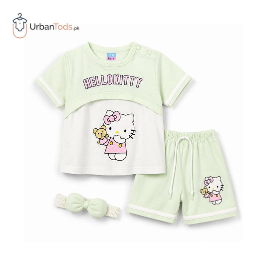 Just Born Hello Kitty Mint Green 3 Pcs Summer Set