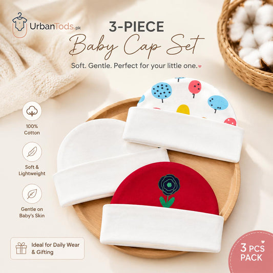 BABY 3 PACK GARDEN PARTY BEANIE SET