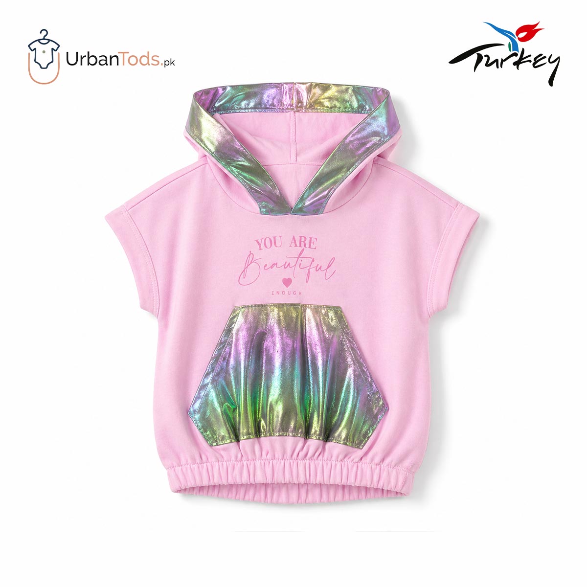 BABY BUBBLEGUM PINK HOODED TOP WITH LEGGING SET