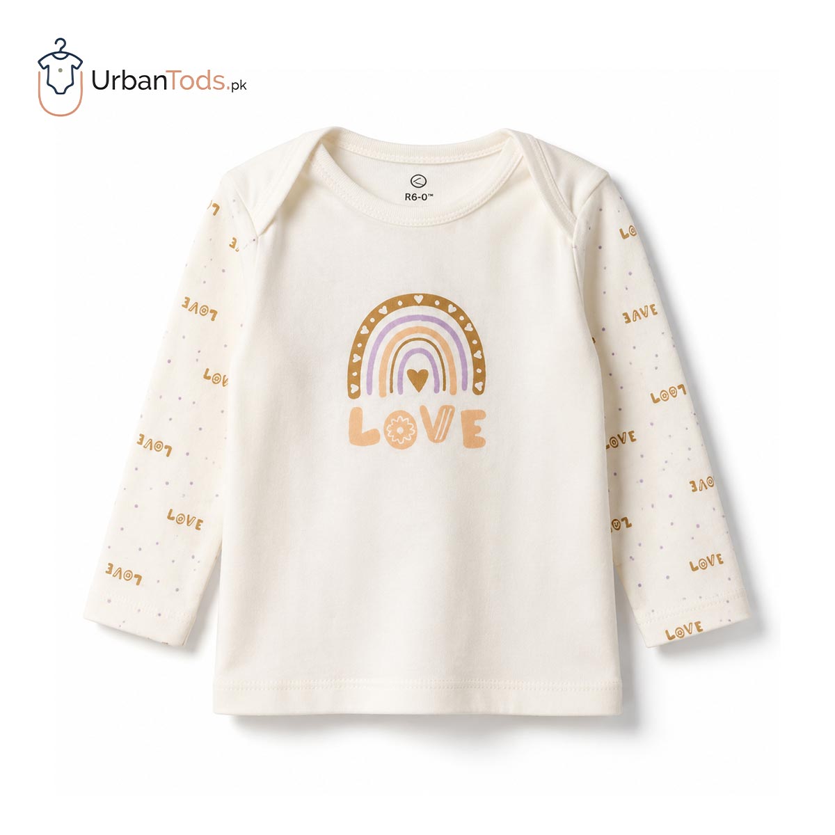 BABY EARTH TONE LOVE 2 PCS LONG SLEEVE T-SHIRT SET