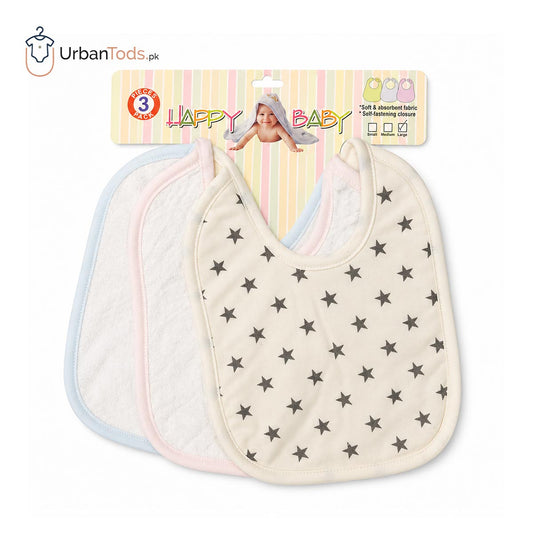 BABY STAR PRINT 3 PACK BIB SET
