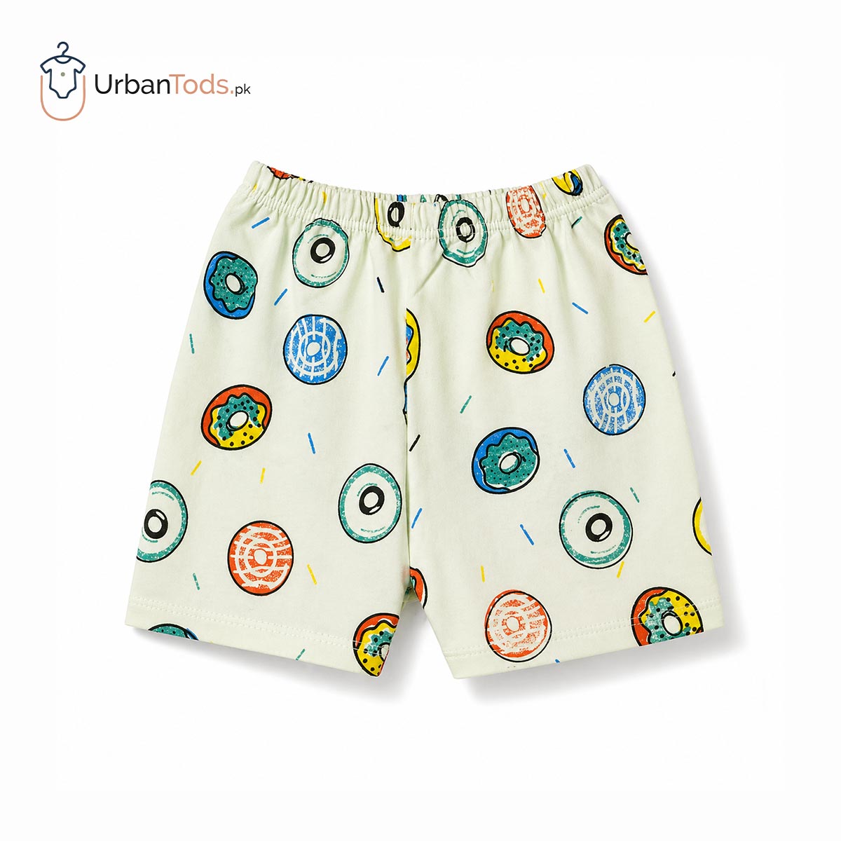 BEE STEP GREEN DONUT T-SHIRT WITH SHORTS & CAP - 3 PCS SET