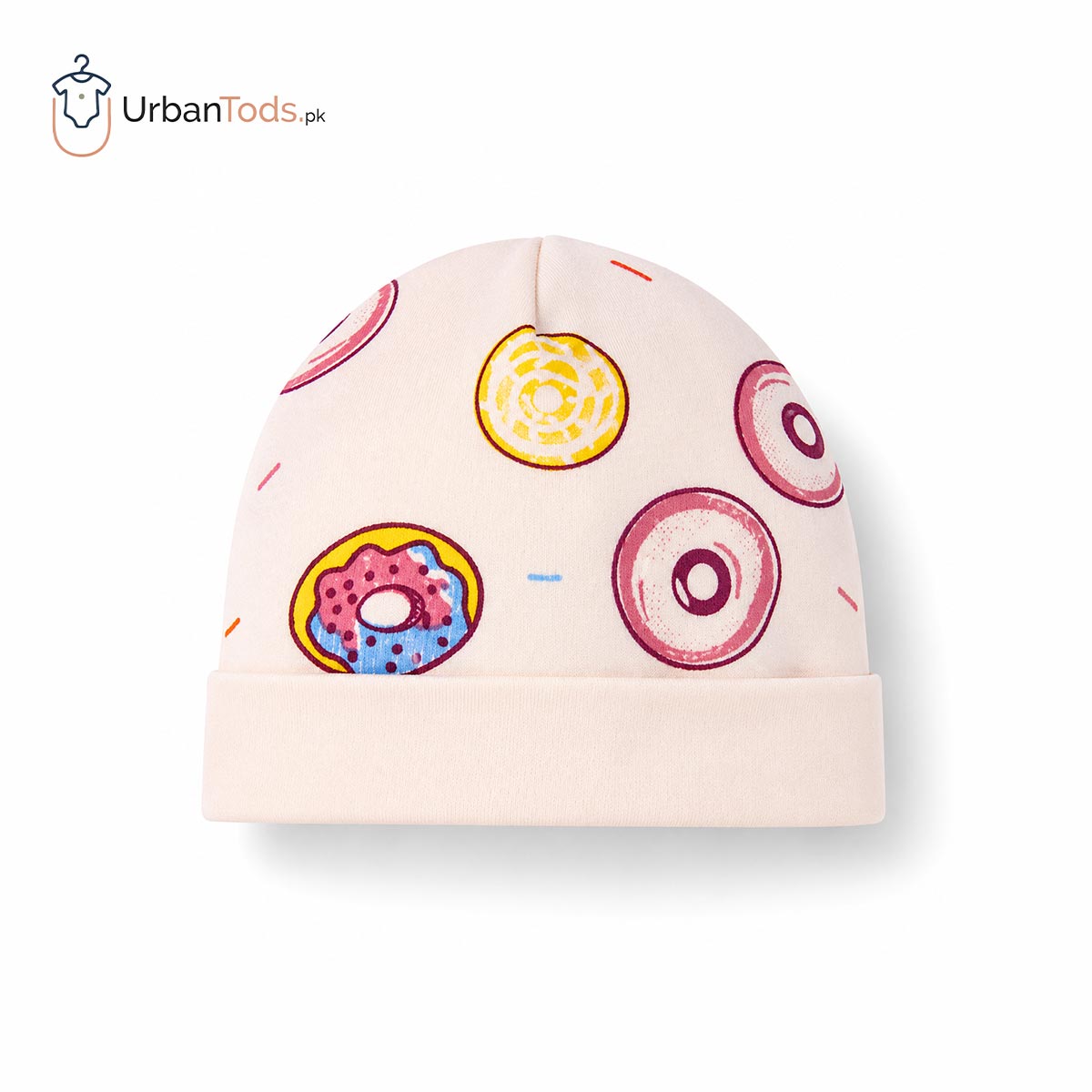 BEE STEP PEACH DONUT T-SHIRT WITH SHORTS & CAP- 3 PCS SET