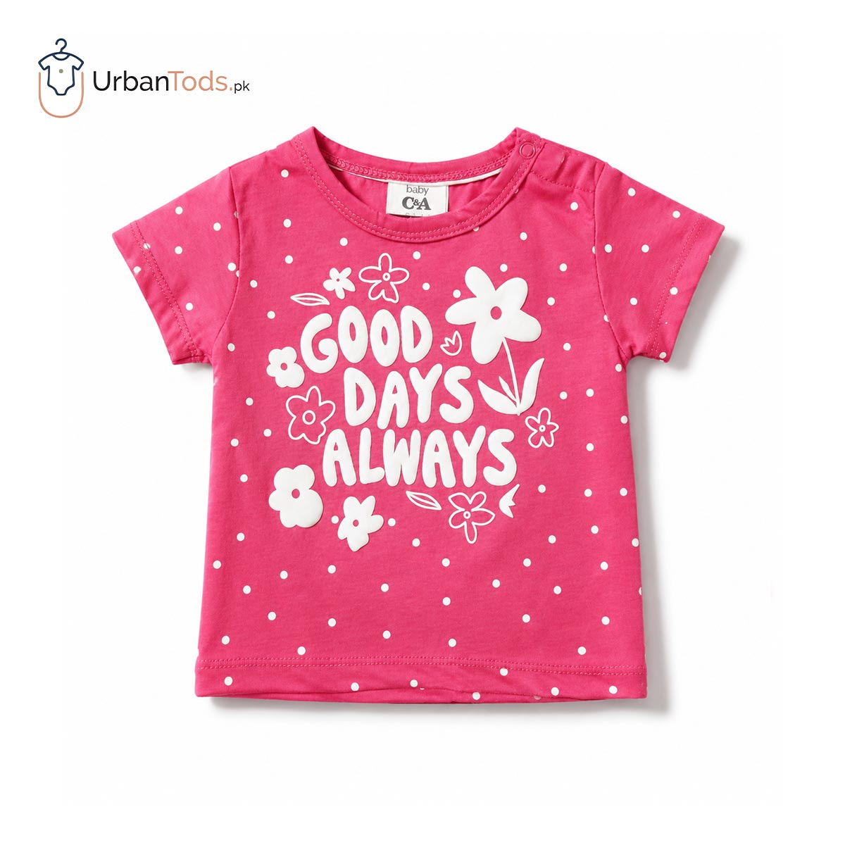BRANDED BERRY PINK GOOD DAYS ALWAYS POLKA DOT T-SHIRT