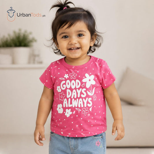 Branded Berry Pink Good Days Always Polka Dot T-shirt