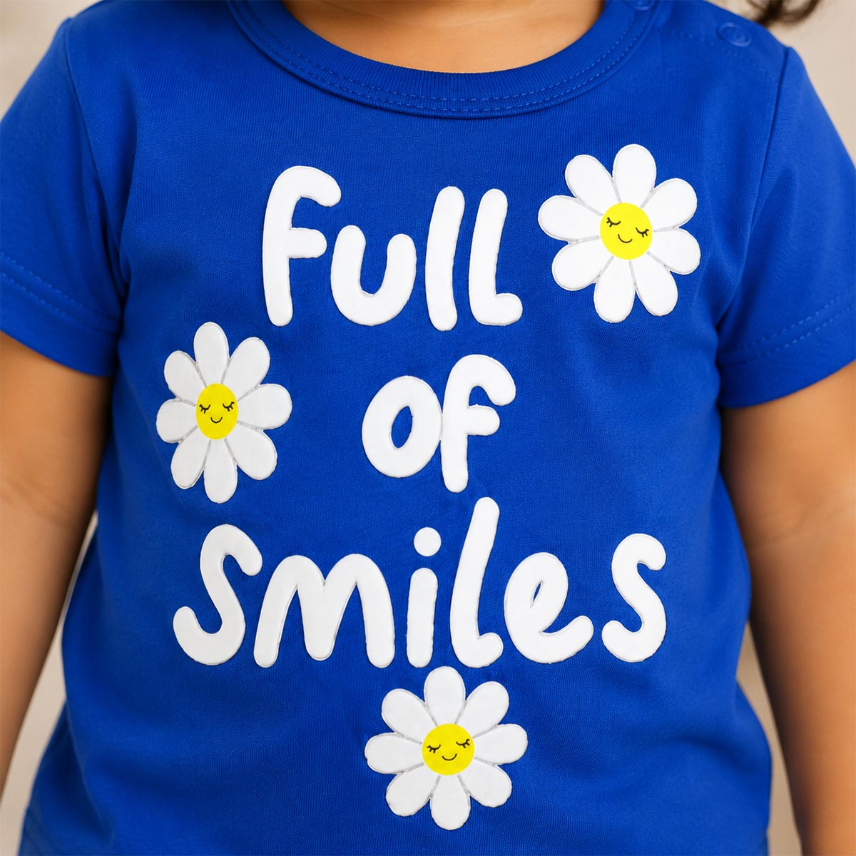 BRANDED ELECTRIC BLUE FULL OF SMILES T-SHIRT