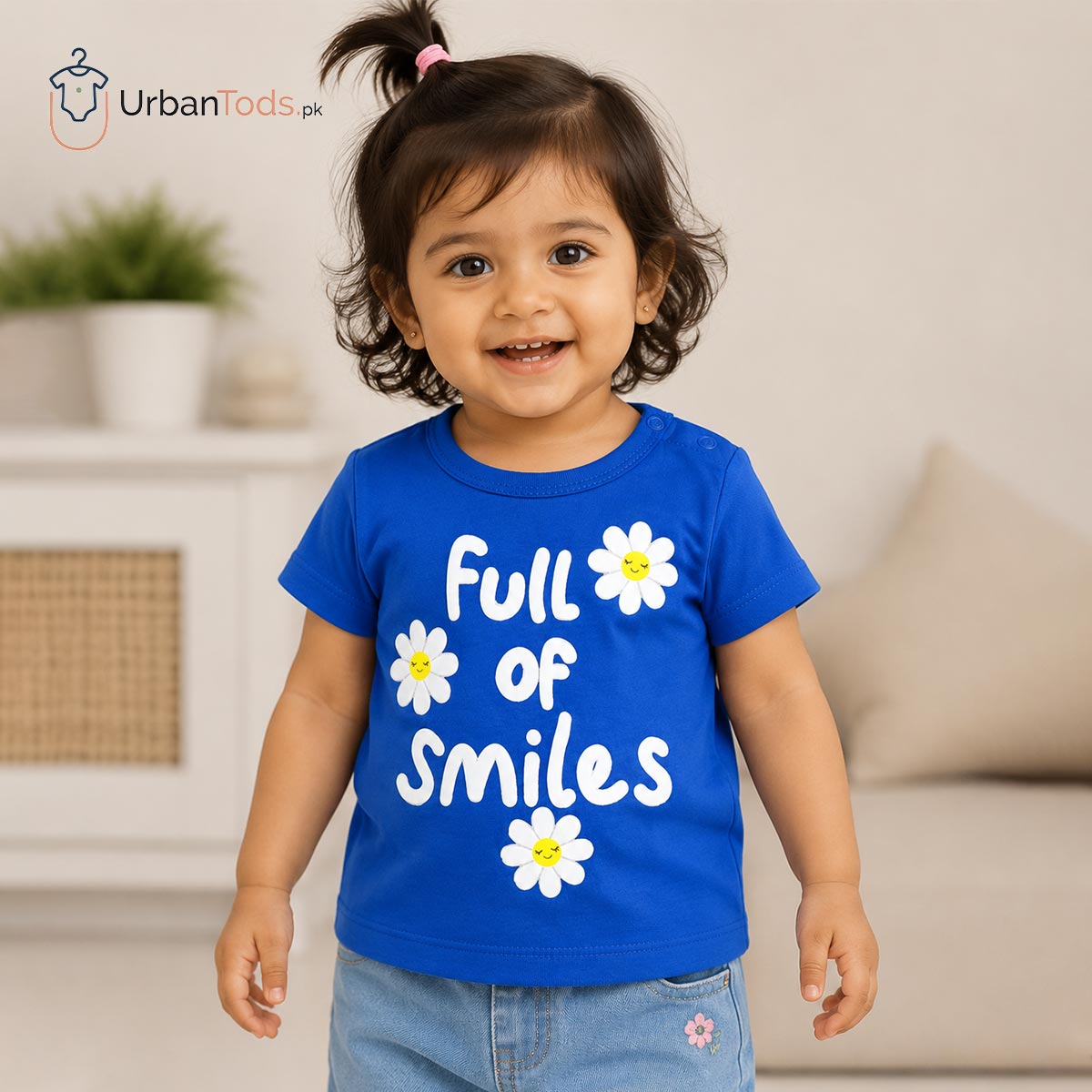 BRANDED ELECTRIC BLUE FULL OF SMILES T-SHIRT