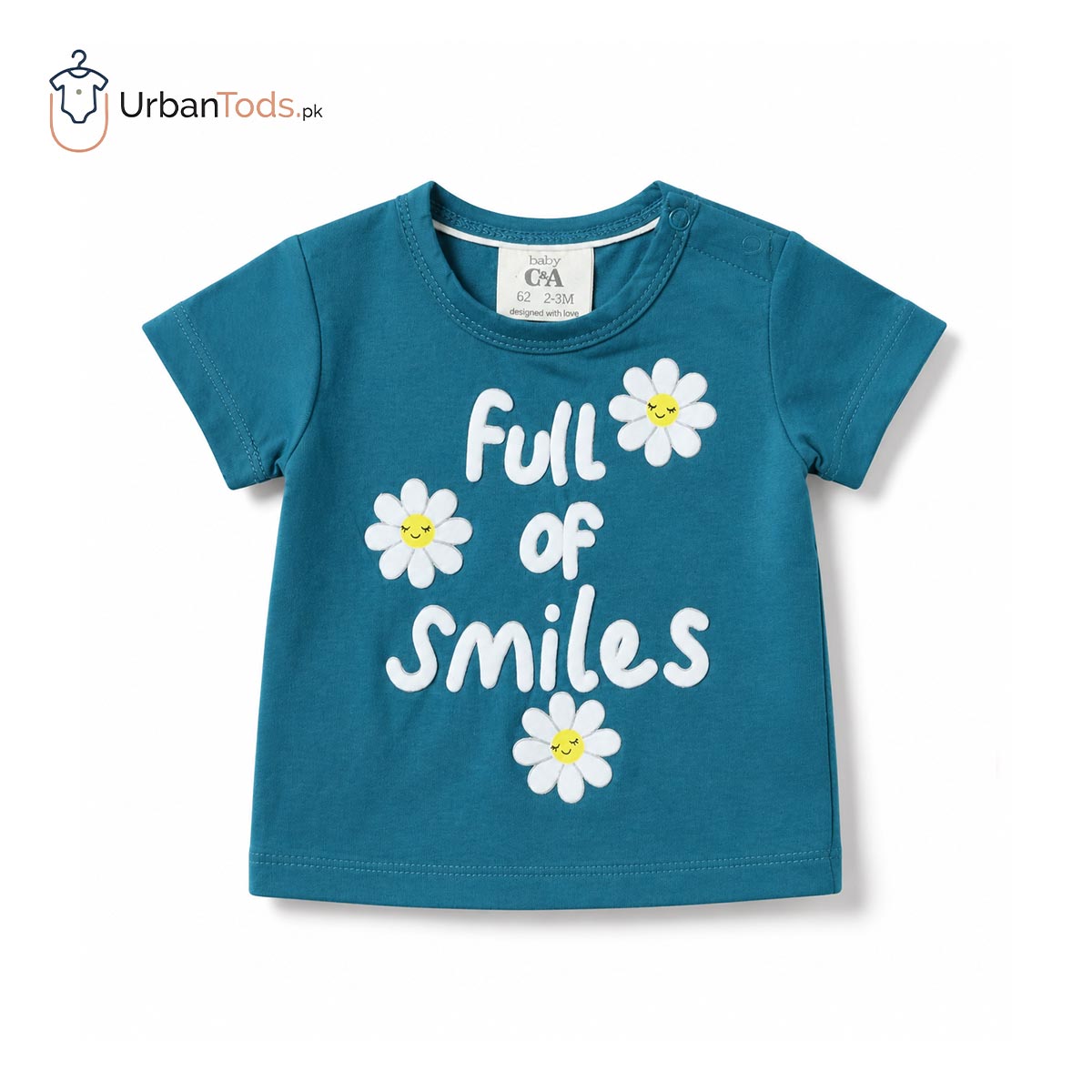 BRANDED TEAL DAISY FULL OF SMILES T-SHIRT