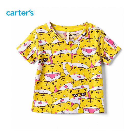 Kids Unisex Chherfull Tigers Short Sleeve T-shirt