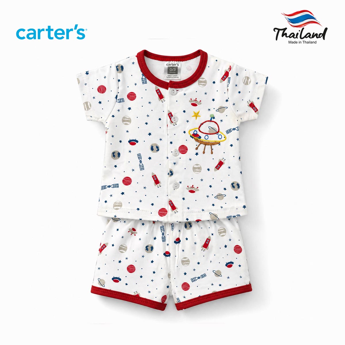 CARTERS GALACTIC SPACE 2 PCS SHORT SET