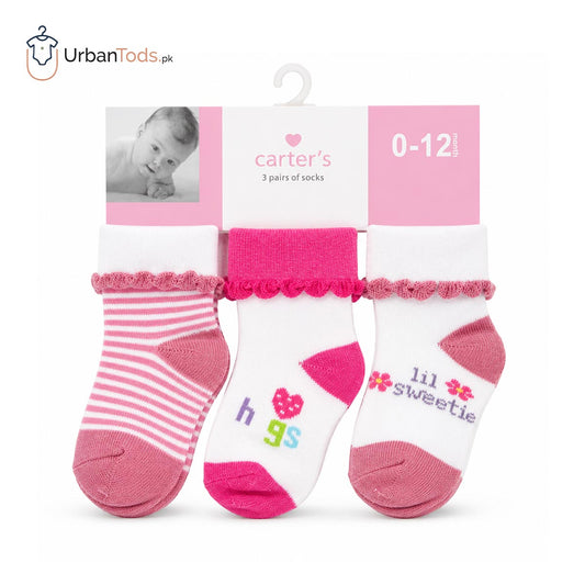 CARTERS LIL SWEETIE RUFFLE SOCK SET (3 PACK)