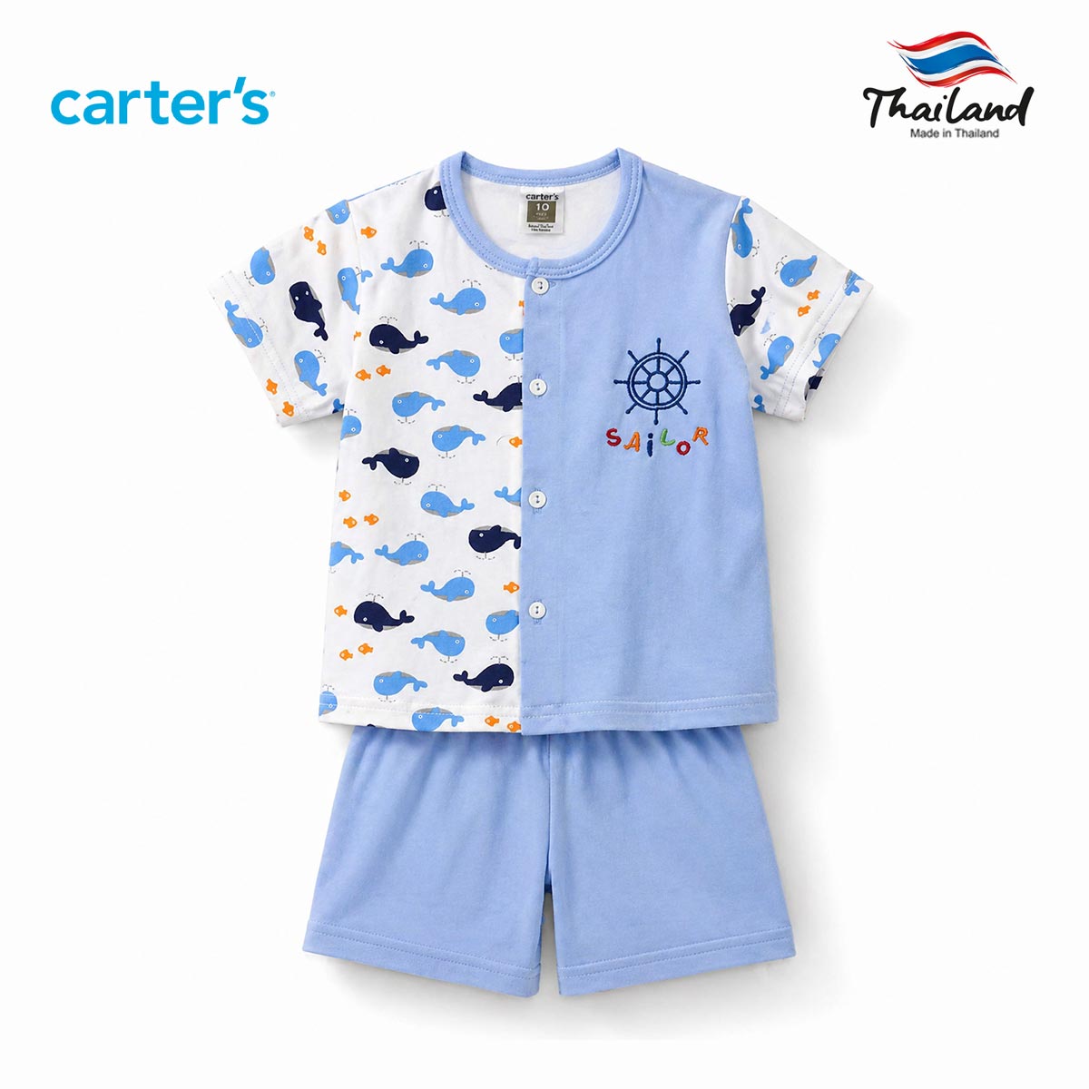 CARTERS LITTLE SAILOR WHALE 2 PCS SHORT SET