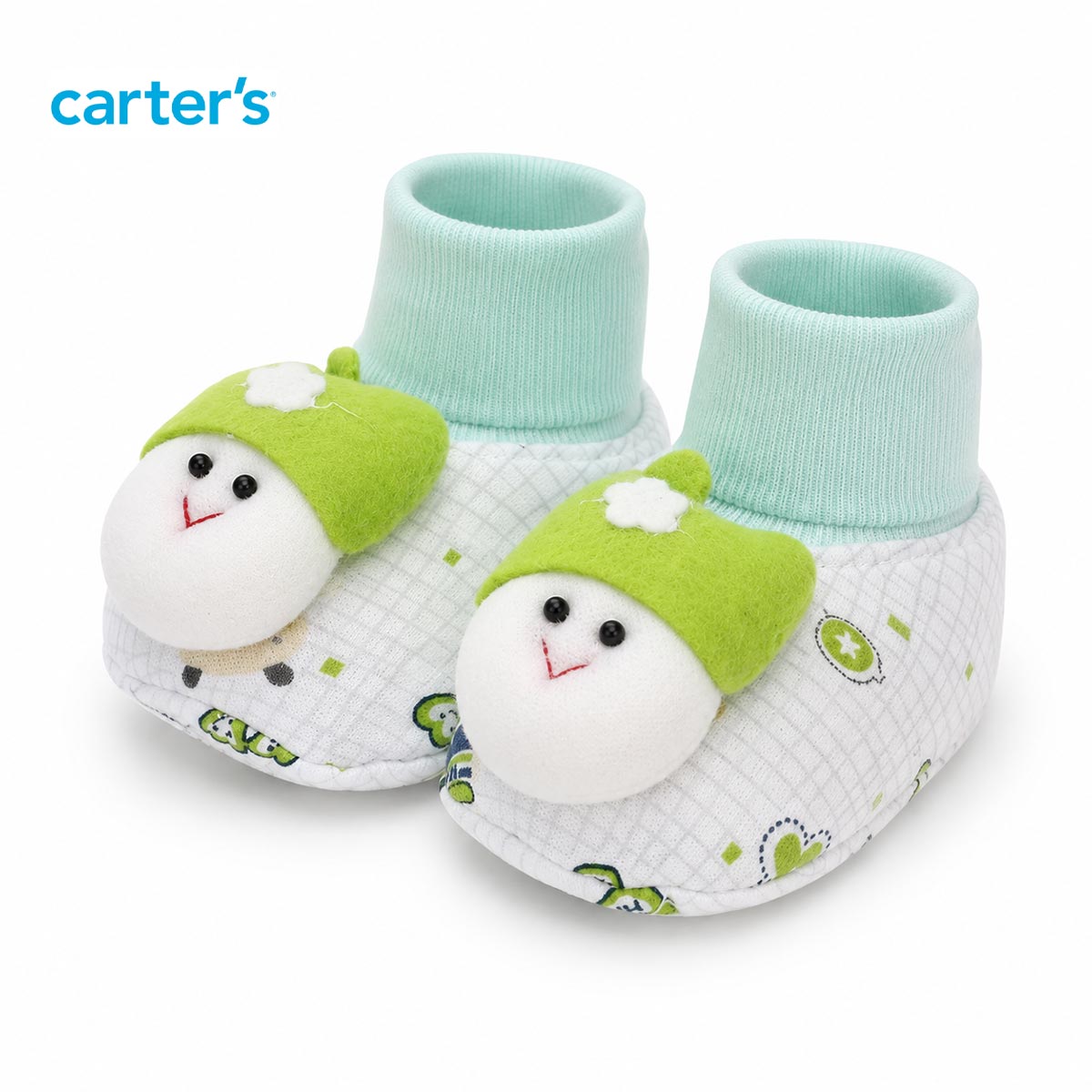 CARTERS MINT & LIME 3D CHARACTER BOOTIES