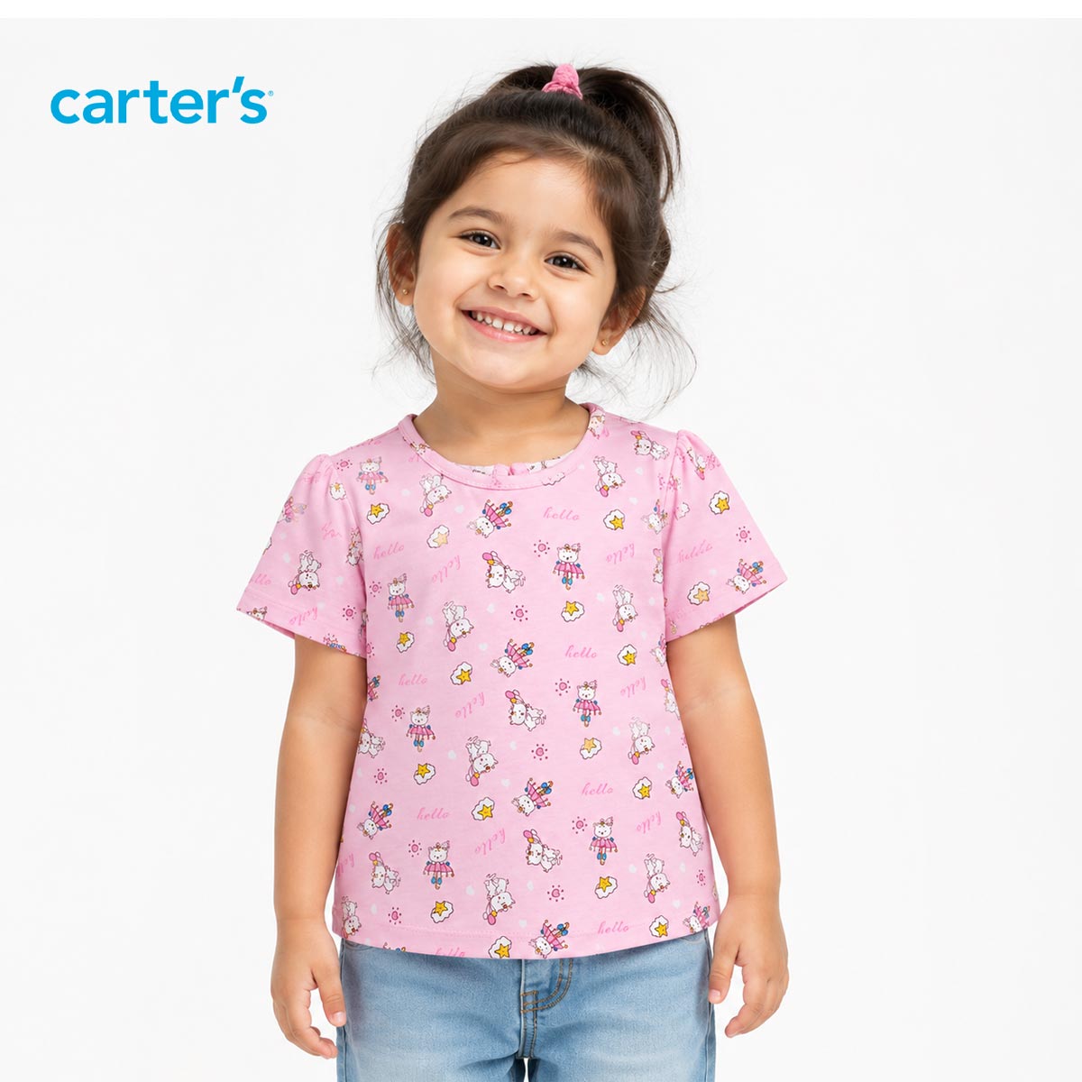 CARTERS PINK HELLO KITTY CAP SLEEVE T-SHIRT
