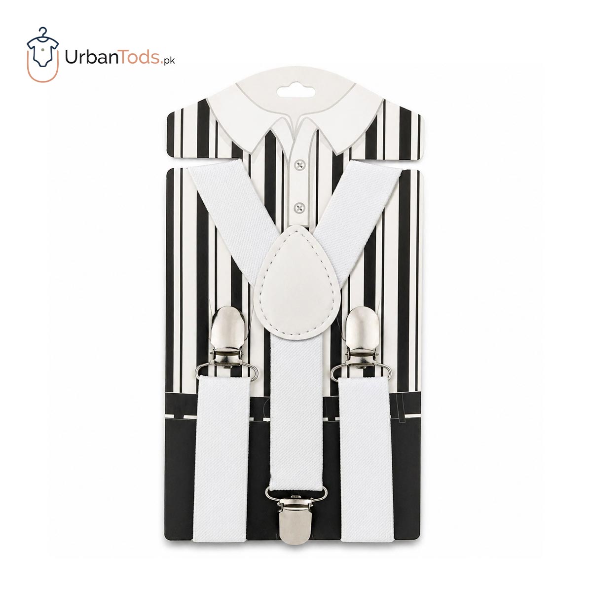 CLASSIC WHITE ADUSTABLE KIDS SUSPENDERS