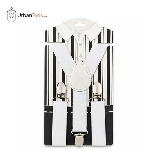 CLASSIC WHITE ADUSTABLE KIDS SUSPENDERS