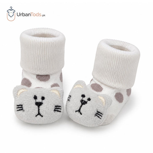 COZY KITTEN POLKA DOT BOOTIES SOCKS