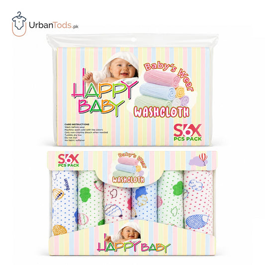 HAPPY BABY 6 PACK WASHCLOTH SET