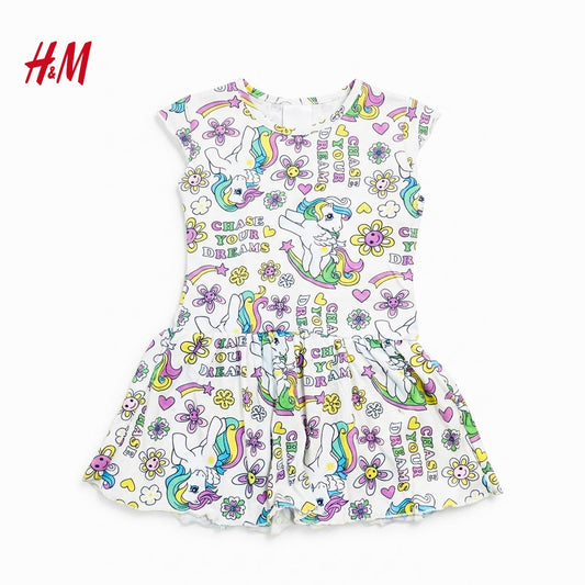 H&M MAGICAL UNICORN PRINTED DRESS