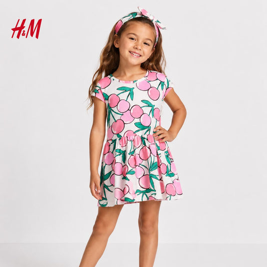 H&M PINK CHERRY BLOSSOM DRESS WITH HEADBAND