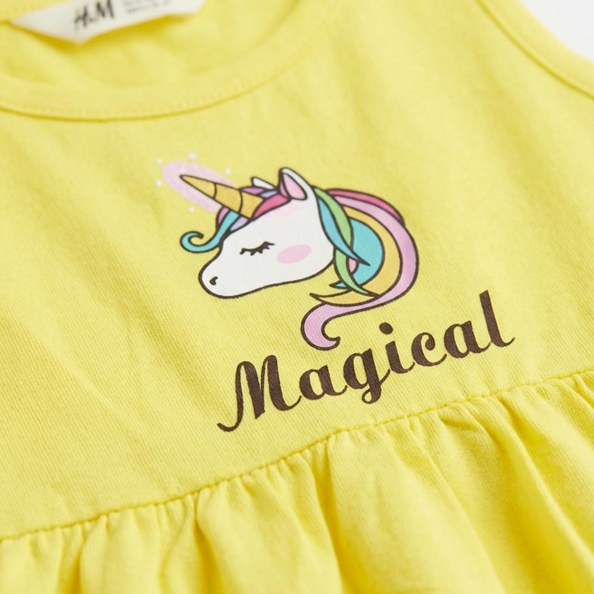 H&M YELLOW MAGICAL UNICORN DRESS WITH HEADBAND