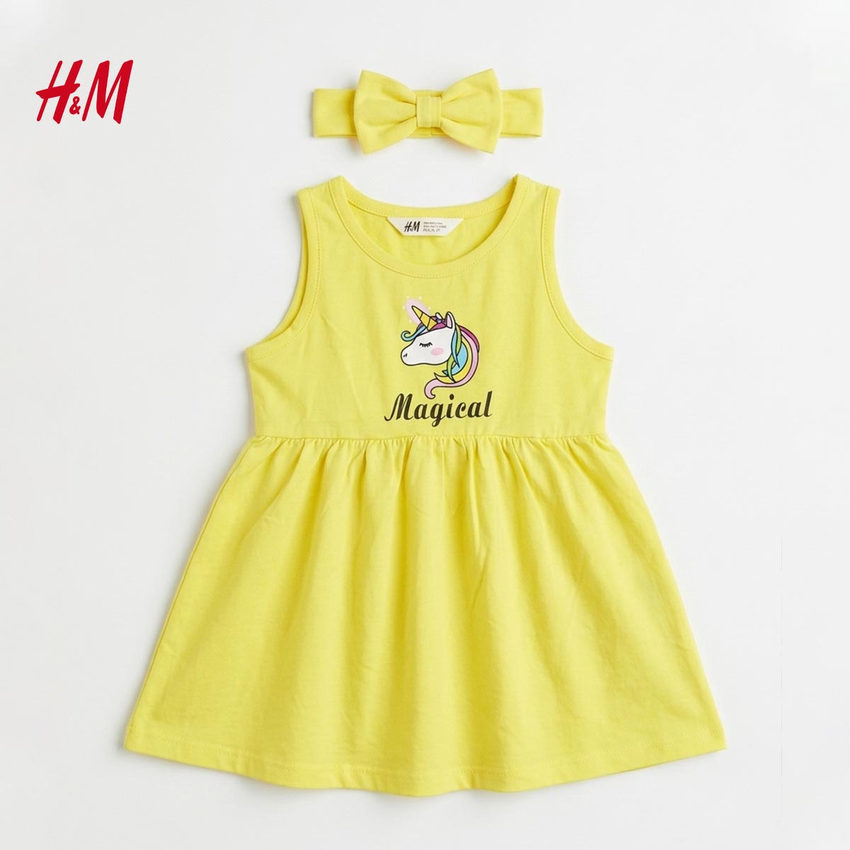 H&M YELLOW MAGICAL UNICORN DRESS WITH HEADBAND