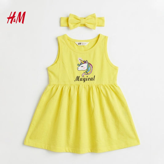 H&M YELLOW MAGICAL UNICORN DRESS WITH HEADBAND
