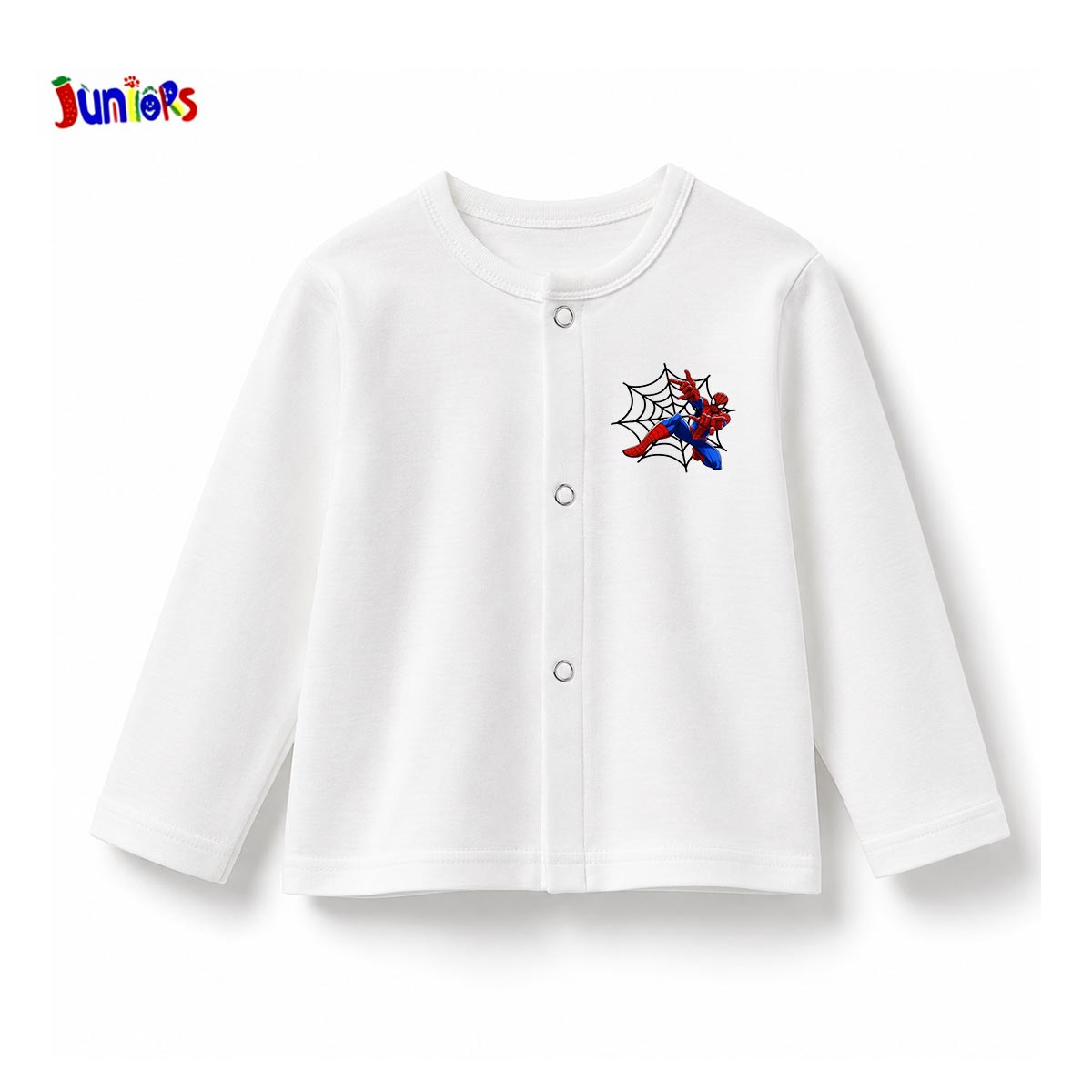 JUNIORS SPIDERMAN LONG SLEEVE BUTTON FRONT PYJAMA SET