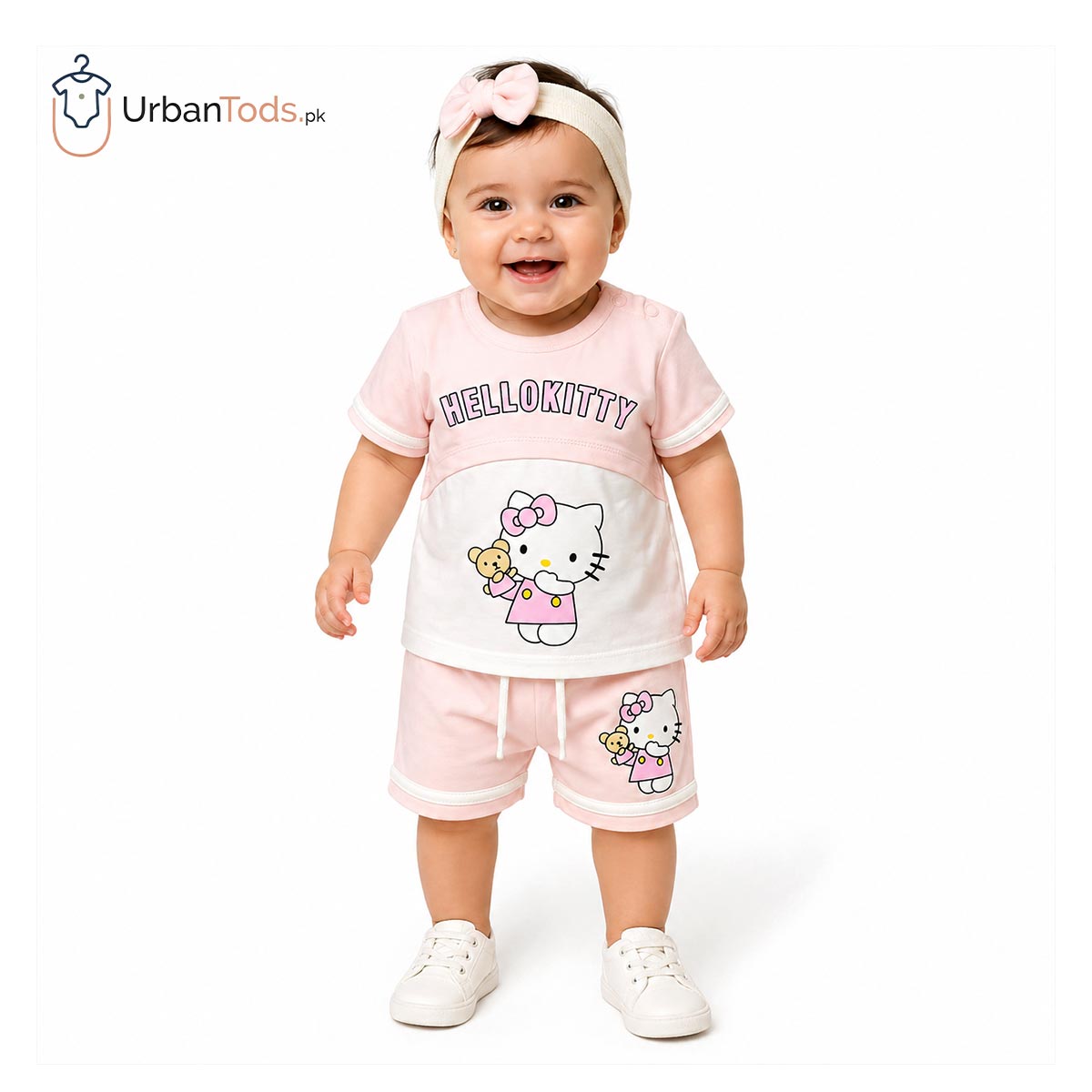 JUST BORN HELLO KITTY PASTEL PINK 3 PCS SUMMER SET