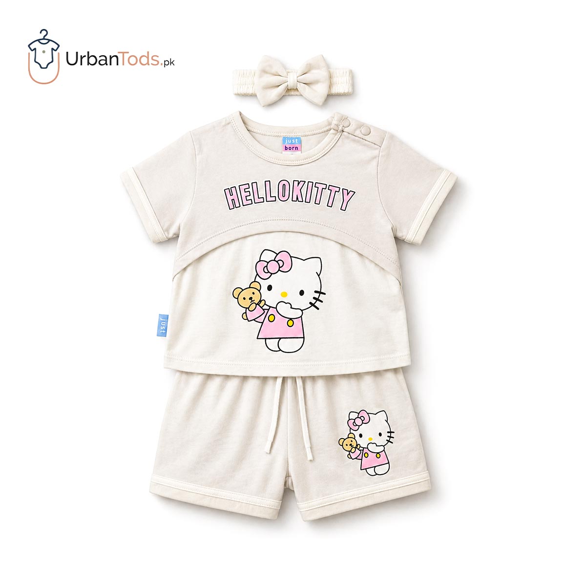 JUST BORN HELLO KITTY STONE GREY 3 PCS SUMMER SET