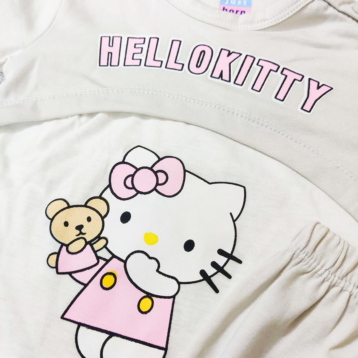 JUST BORN HELLO KITTY STONE GREY 3 PCS SUMMER SET