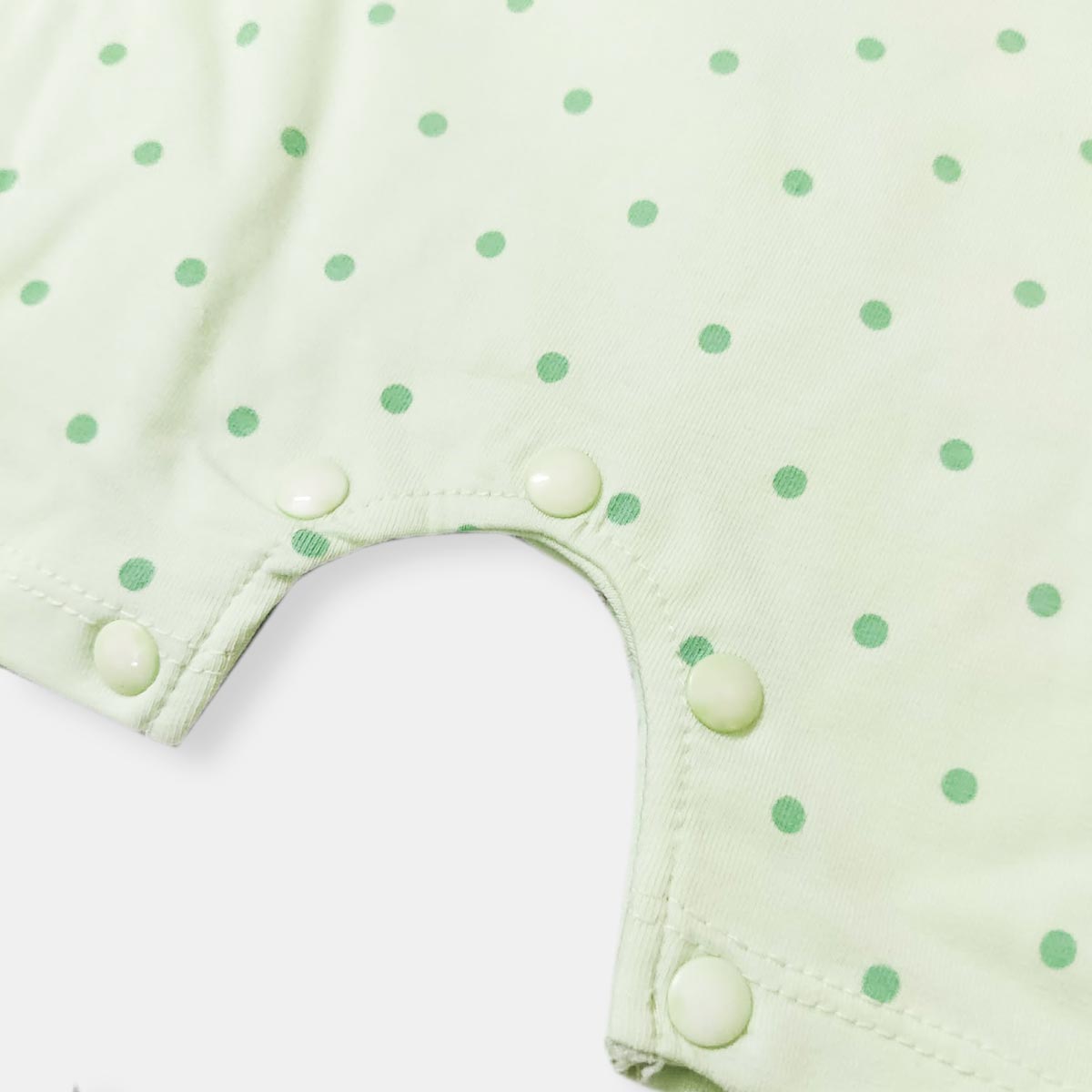 KIDS MINTY KITTY POLKA DOT ROMPER WITH CAP
