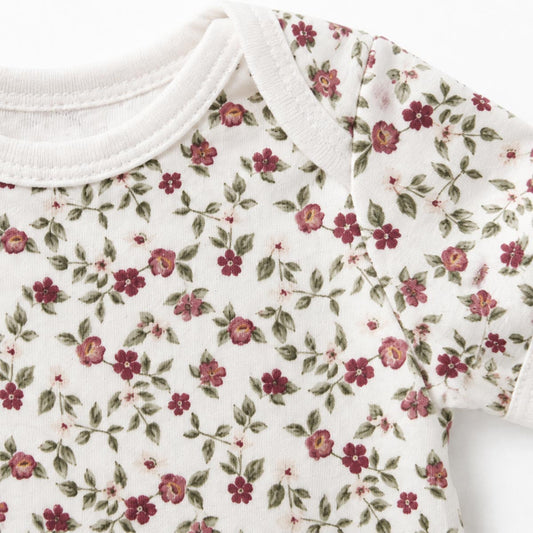 KIDS PREMIUM VINTAGE ROSE SHORT SLEEVE BODYSUIT
