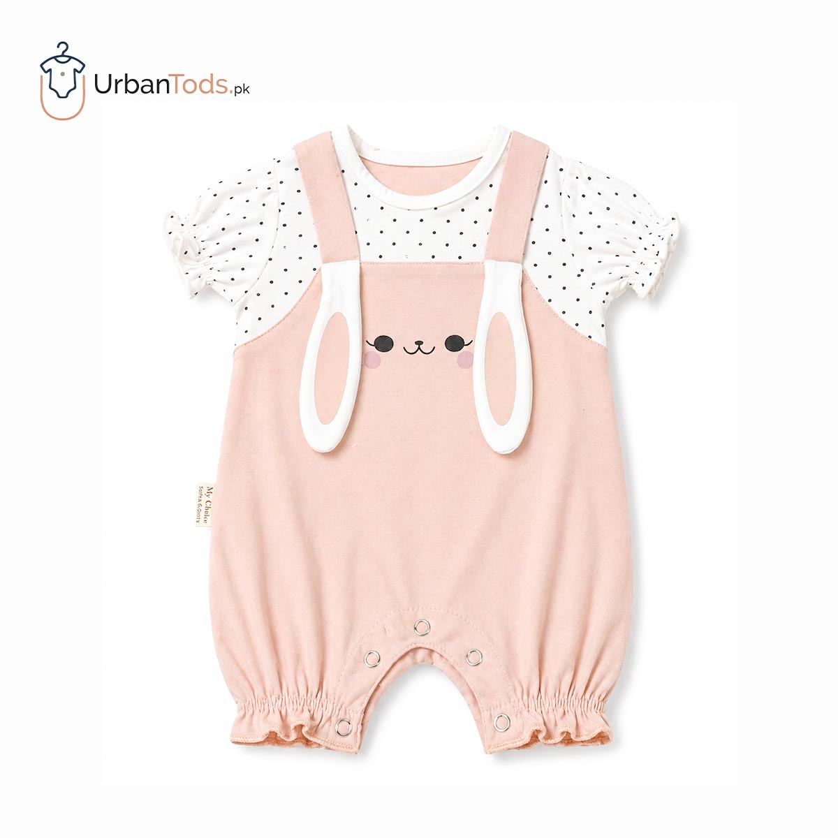 KIDS ROSE PINK POLKA DOT BUNNY ROMPER