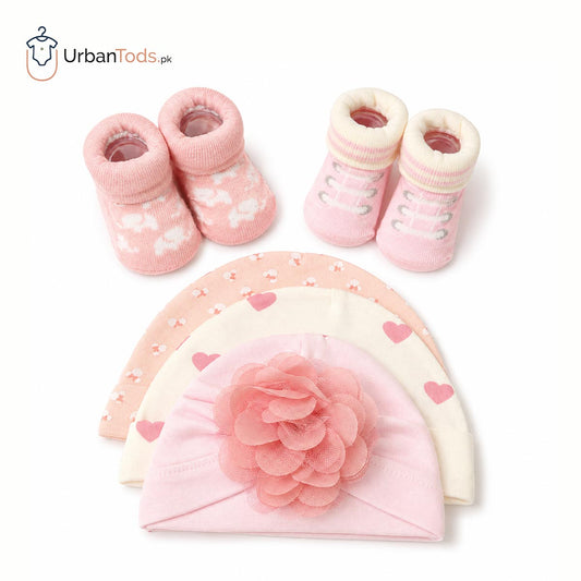 LITTLE ALPACA 5 PCS CAP & BOOTIES SET