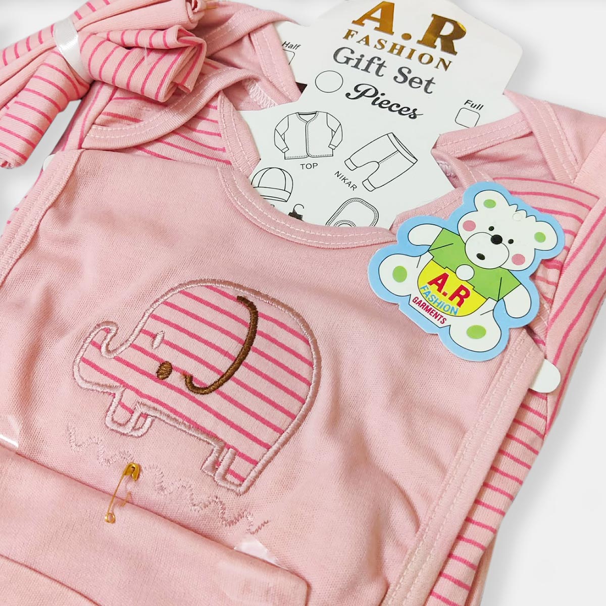 AR FASHION LITTLE BABY 10 PCS GIFT SET - PINK ELEPHANT