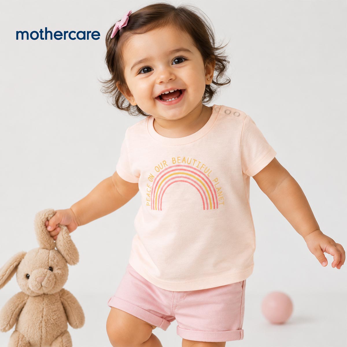 MOTHERCARE PEACH OUR BEAUTIFUL PLANET GRAPHIC T-SHIRT