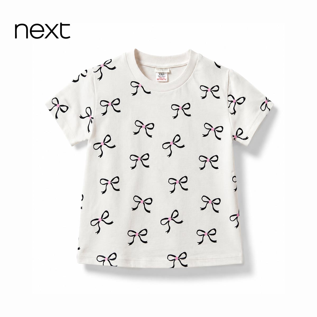 NEXT OFF WHITE SWEET BOWS ALL OVER PRINT T-SHIRT