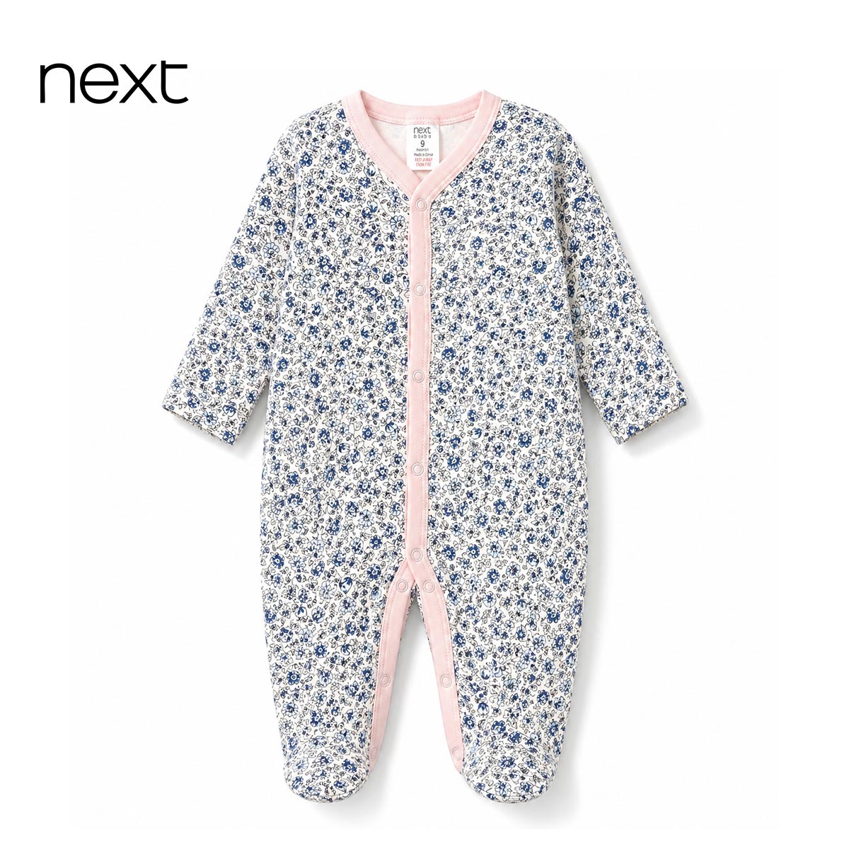 NEXT SWEET HEART & FLORAL 3 PACK SLEEPSUIT SET