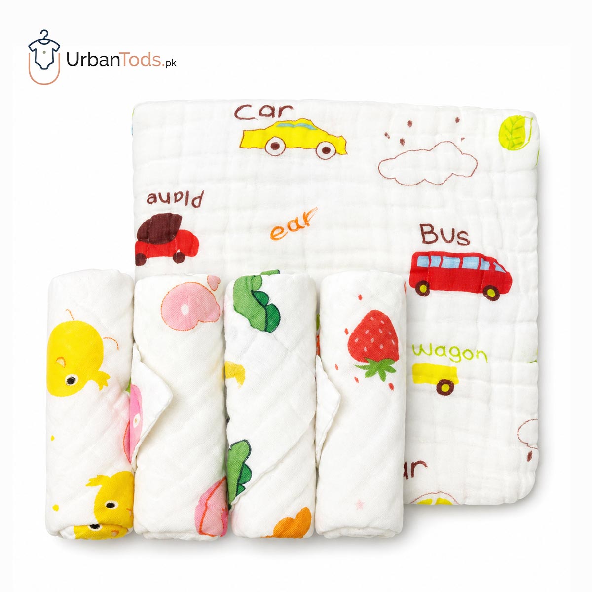PREMIUM MUSLIN COTTON 5 PACK WASHCLOTH SET