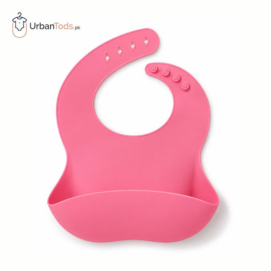 Premium Waterproof Silicon Bib with Food Catcher