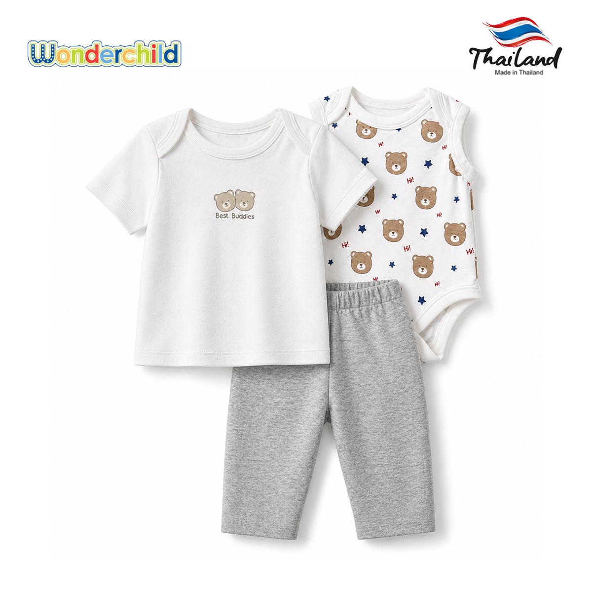 WONDERCHILD BEST BUDDIES 3 PCS BEAR SET