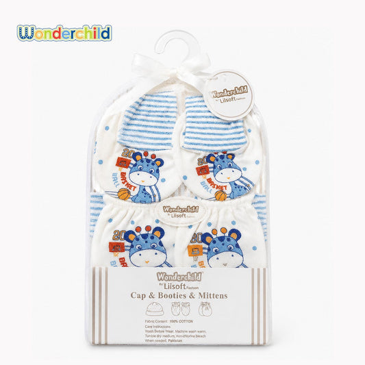 WONDERCHILD BLUE GIRAFFE ACCESSORY GIFT SET