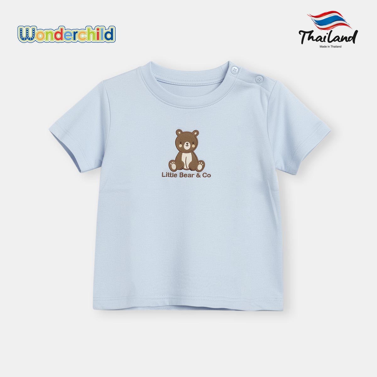 WONDERCHILD LIGHT BLUE LITTLE BEAR T-SHIRT WITH TROUSER 2 PIECES SET