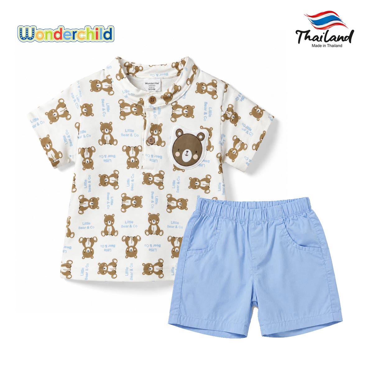 WONDERCHILD LITTLE BEAR & CO 2 PCS TEE & SHORTS SET